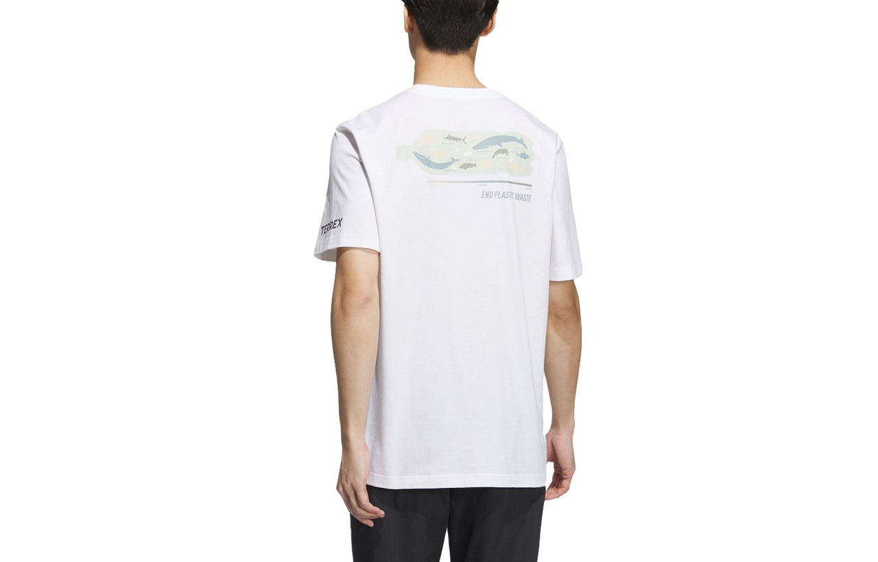 adidas Terrex Short Sleeve Outdoor Ocean Graphic T-shirt 'White' IU1280
