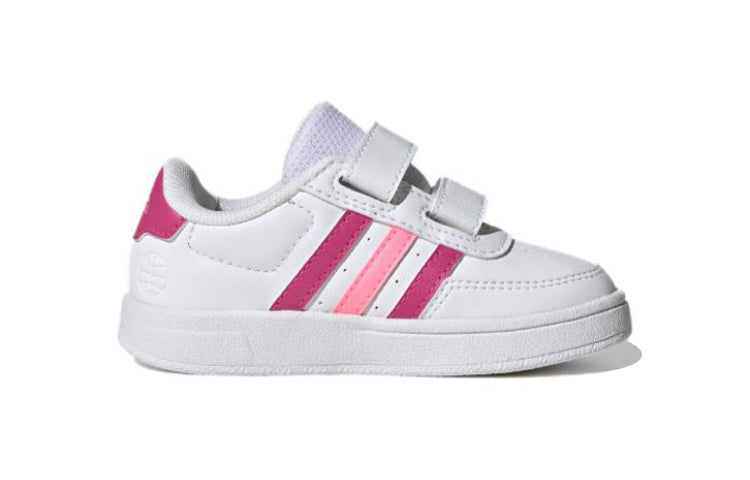 (TD) adidas Breaknet Lifestyle Court Two-Strap Hook-and-Loop 'White Pink' HP8973