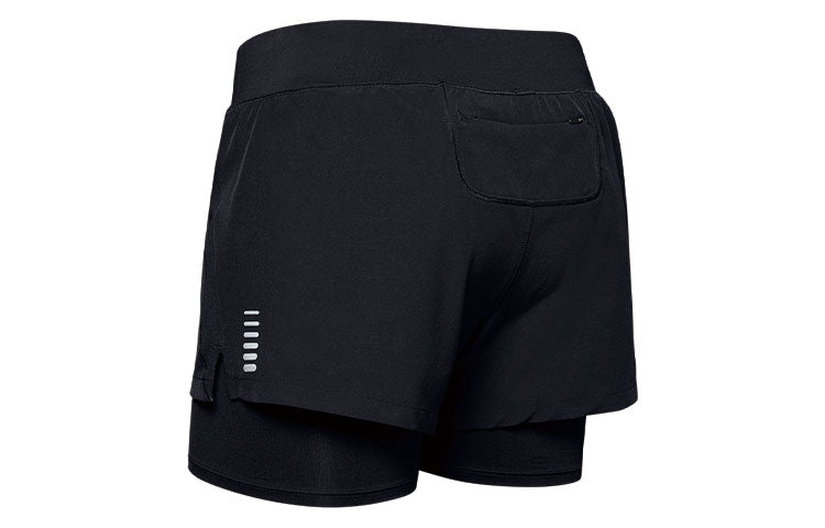 (WMNS) Under Armour Qualifier Speedpocket 2-in-1 Shorts 'Black' 1342859-001