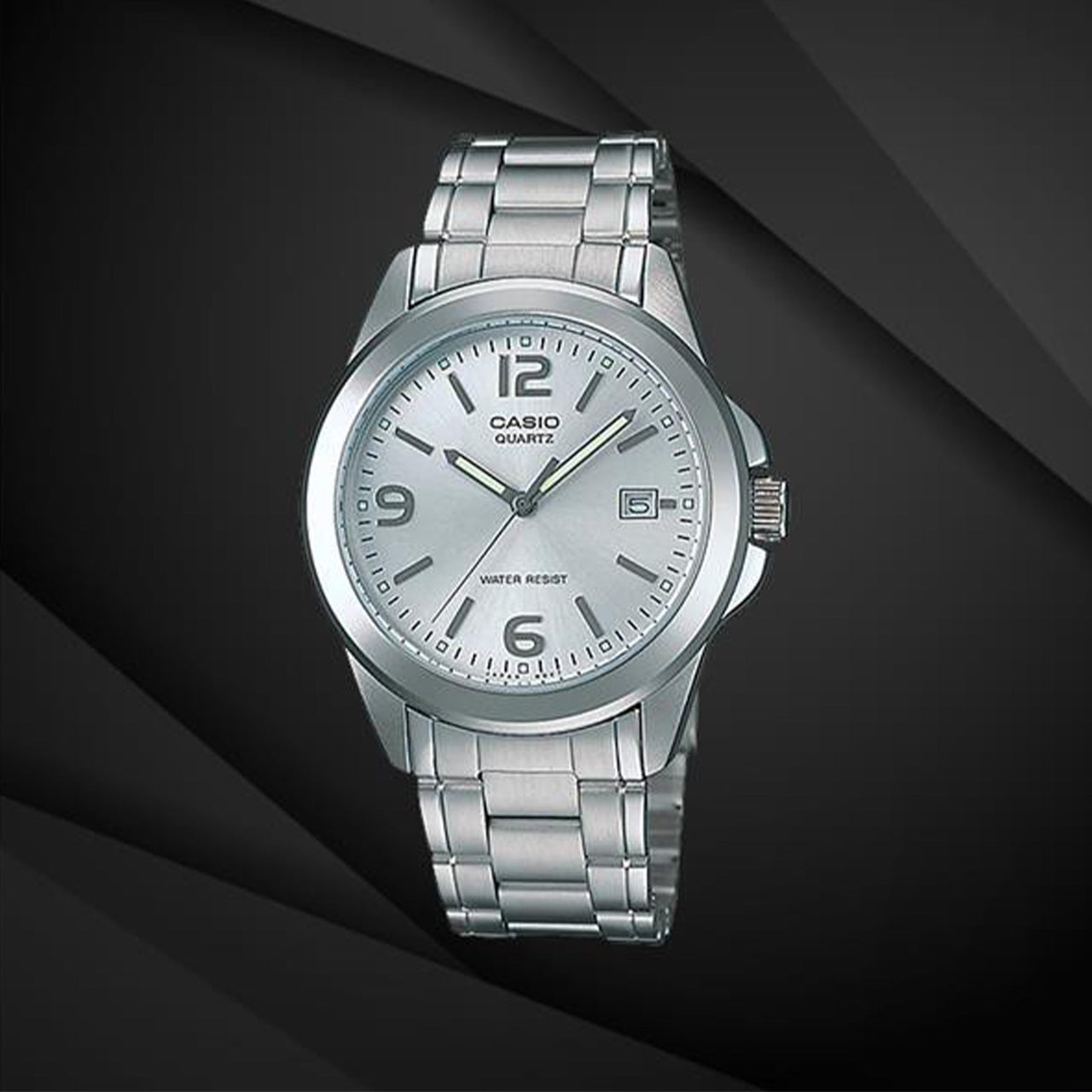 CASIO Waterproof Stainless Steel Strap Mens Silver Analog MTP-1215A-7A