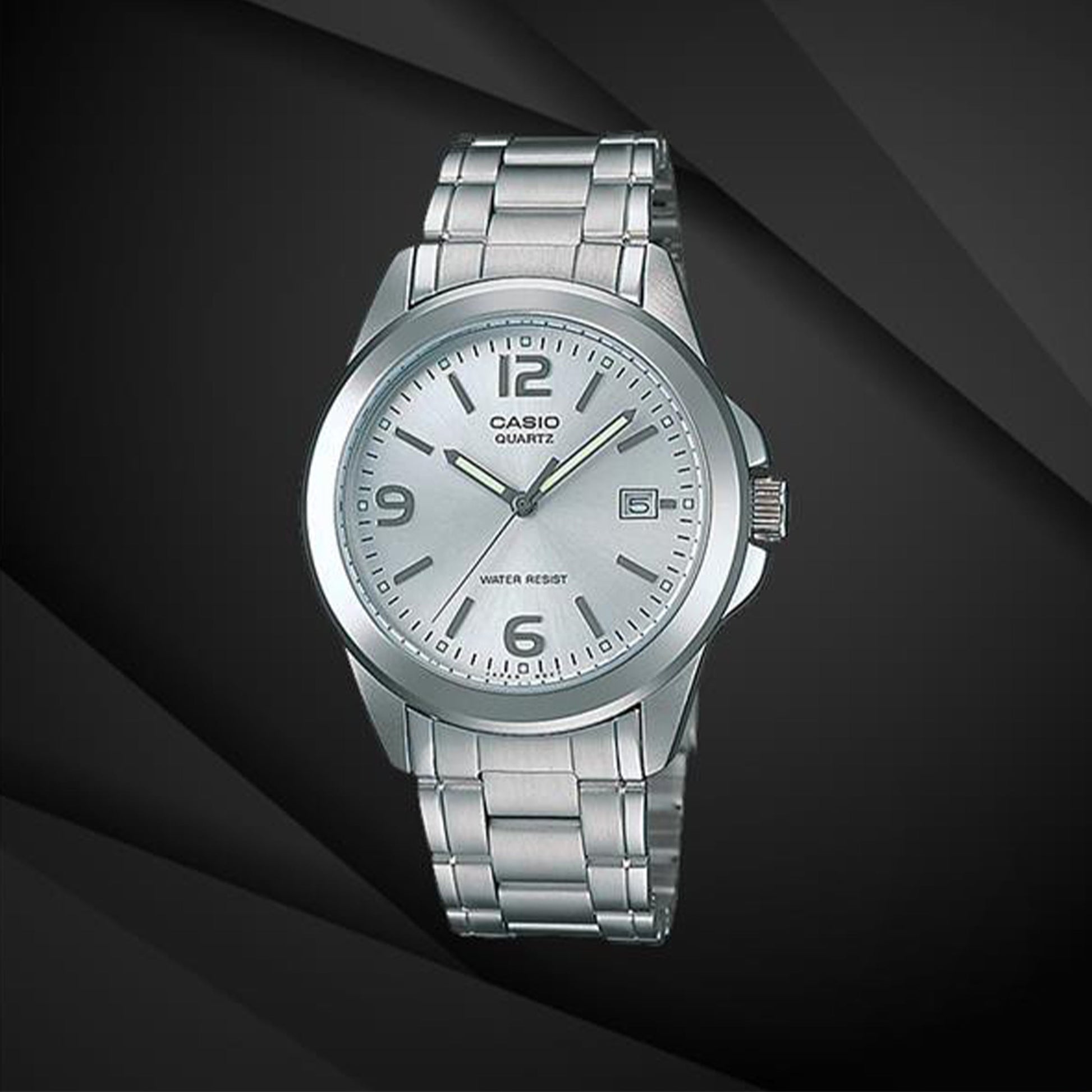 CASIO Waterproof Stainless Steel Strap Mens Silver Analog MTP-1215A-7A