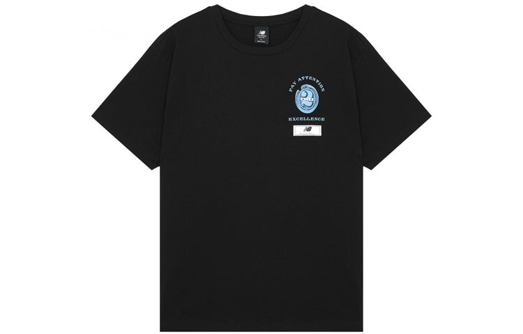New Balance Men's New Balance Portrait Printing Sports Round Neck Short Sleeve Black MT13930-BK