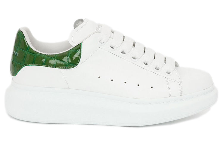(WMNS) Alexander McQueen Oversized Sneaker 'White Green Crocodile' 553770WIAF89409