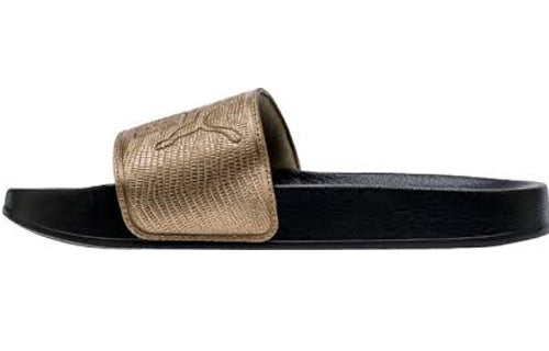 (WMNS) PUMA LEADCAT LTHR WNS Slide Gold 365693-04