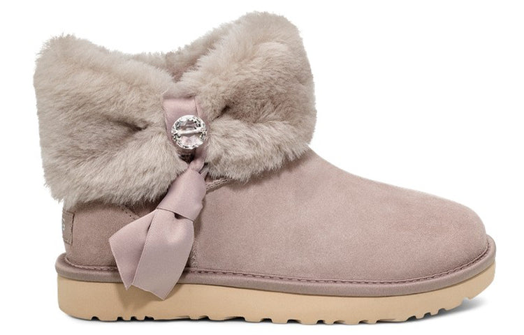 (WMNS) UGG Cinched Fur Mini Snow Boots Grey 1106909-OYS