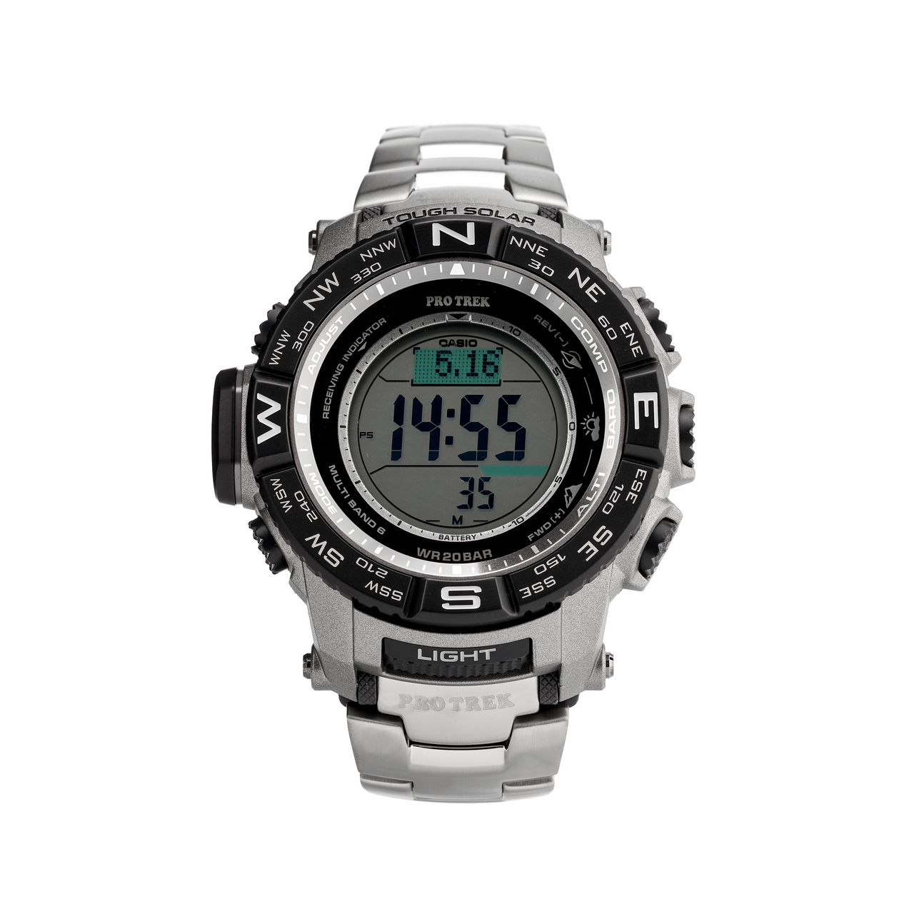 CASIO Solar Powered Waterproof Sports Shockproof Mens Gray Digital PRW3500T-7