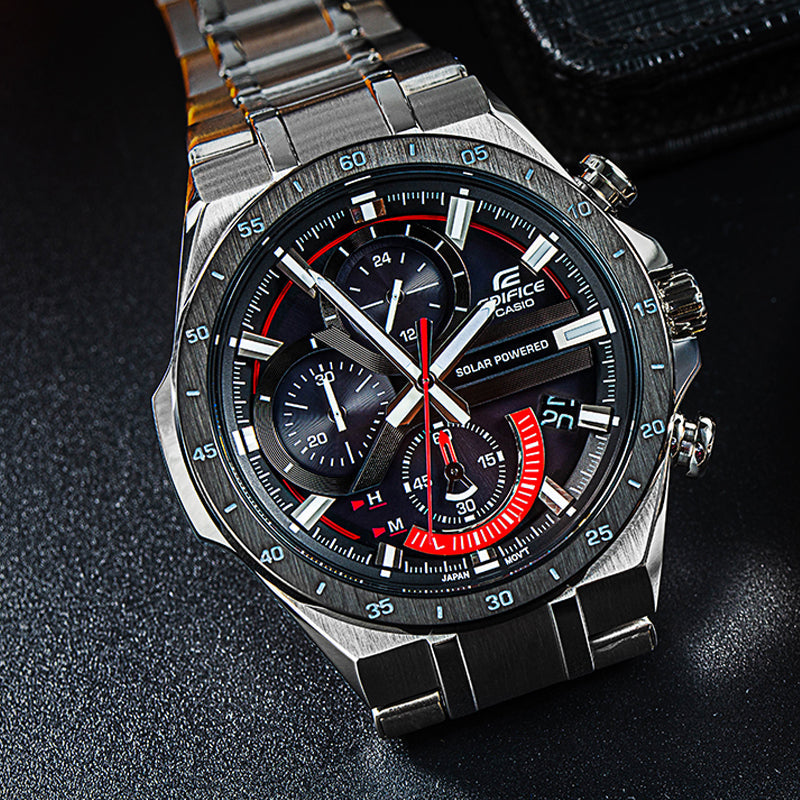 CASIO Quartz EDIFICE Waterproof Mens Silver Analog EQS-920DB-1A