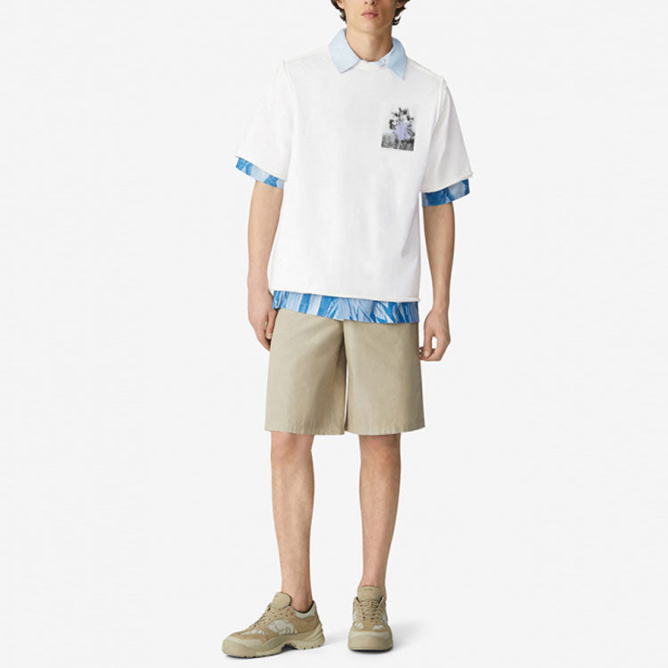 Men's KENZO SS21 Cotton Round Neck Short Sleeve White T-Shirt FB55TS0784SB-01B