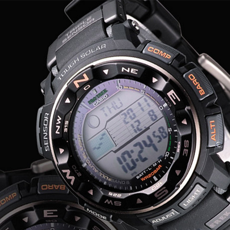 CASIO Sports Solar Powered Mens Black Digital PRW2500R-1