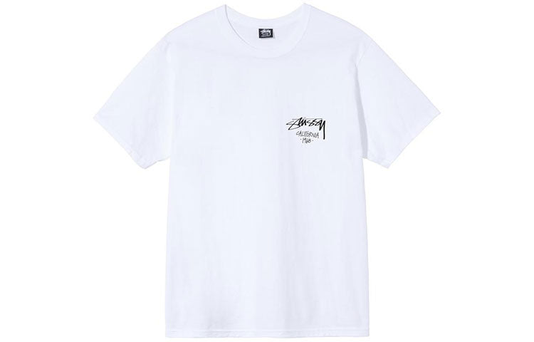 Stussy Beach Character Printing Short Sleeve Unisex White 3903709