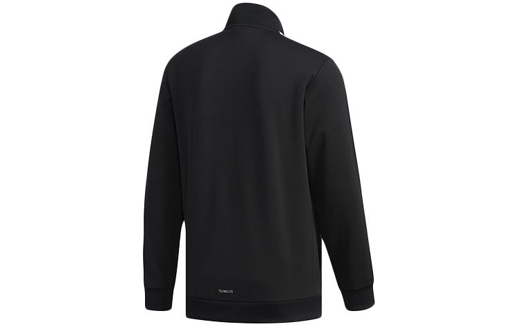 adidas Stripe Zipper Casual Sports Jacket Black DV1099
