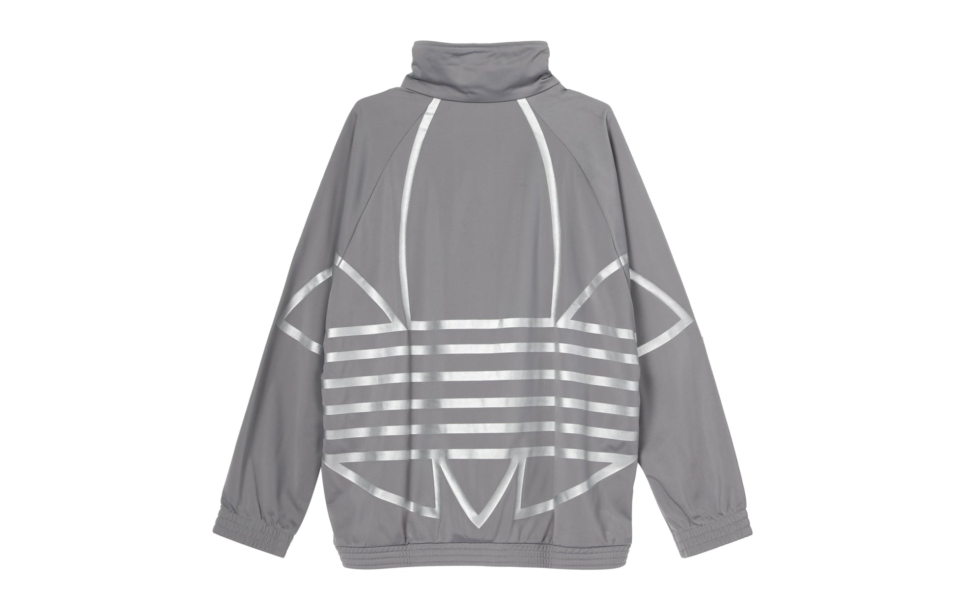 adidas originals Logo Metallic Sports Jacket Gray FS7322