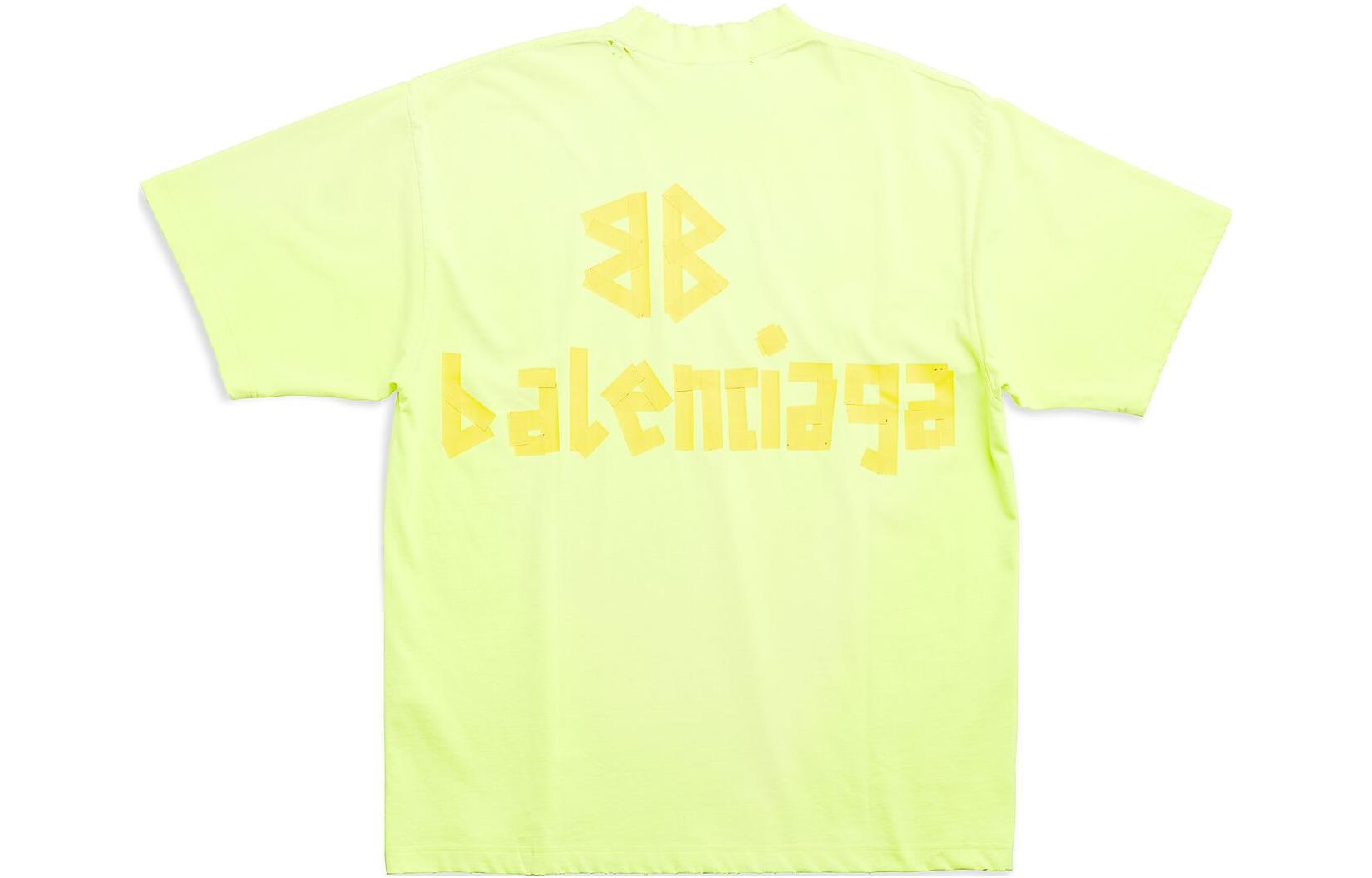 Balenciaga Tape Type T-shirt Medium Fit 'Fluo Yellow' 739784TOVA97204