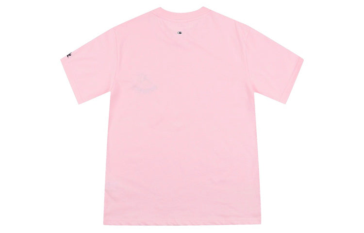 MLB NY/LA Los Angeles Dodgers Basic Small Label Embroidered Round Neck Short Sleeve Unisex Pink 31TST0931-07P