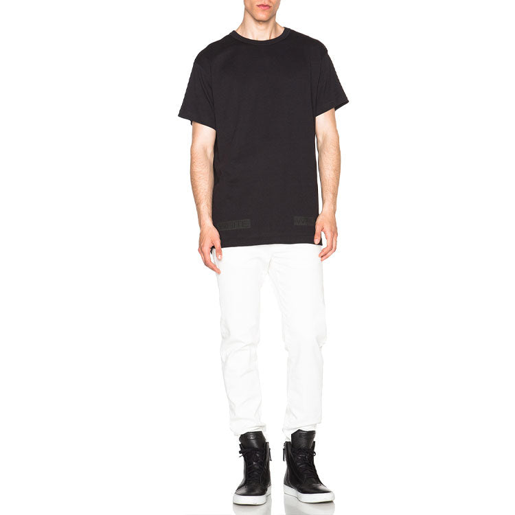 Men's Off-White Orange Black T-Shirt OMAA002S160010141019