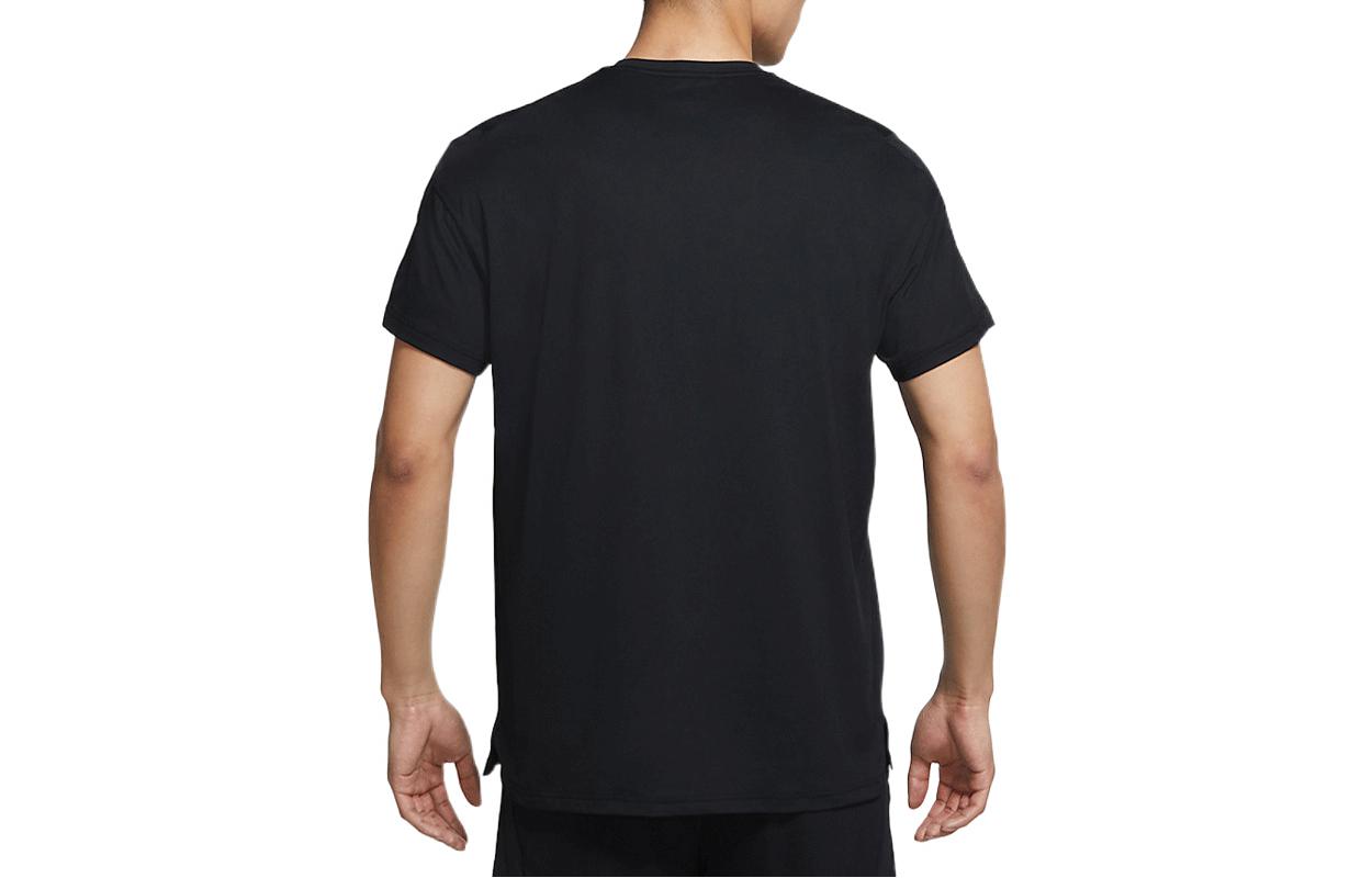Men's Nike Logo Printing Round Neck Sports Short Sleeve Black T-Shirt CZ2585-010