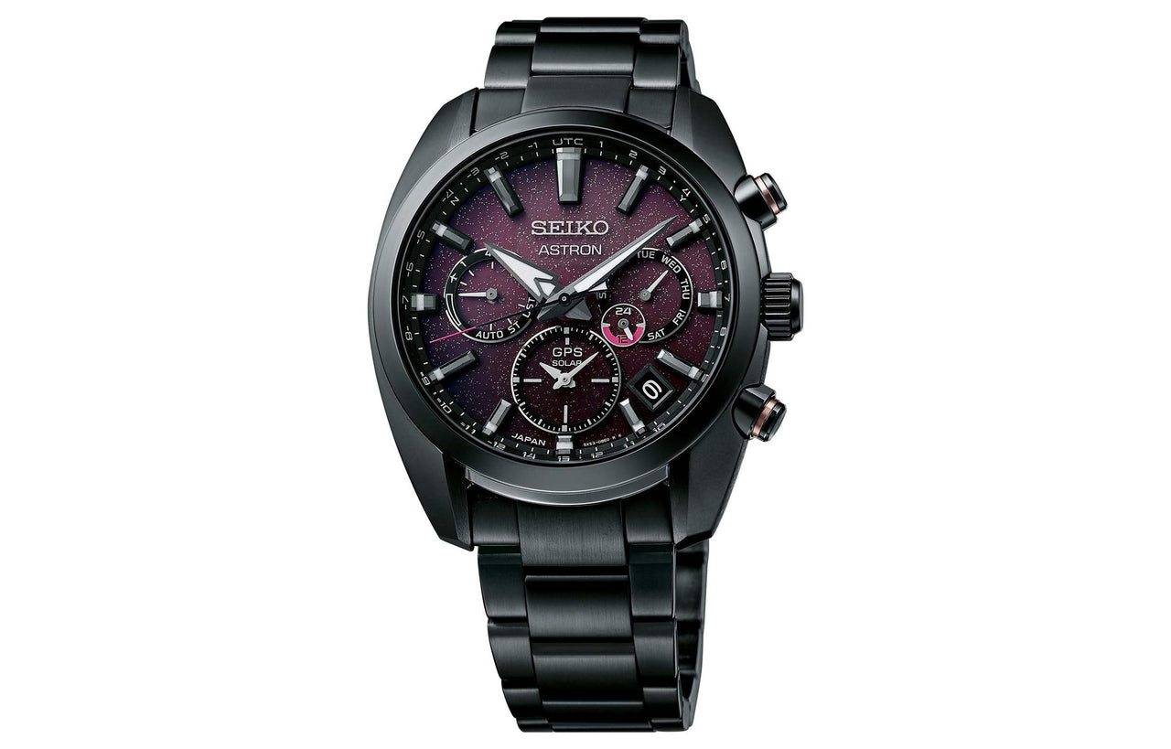 SEIKO ASTRON Astron GPS Solar Dual-Time 42.7mm Limited edition Black/Purple SSH083J1
