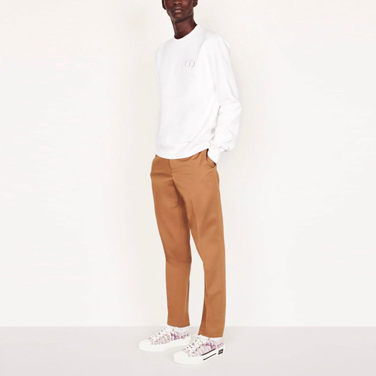 DIOR Cotton Plain Knitted Sweater For Men White 943J612A0531-C080