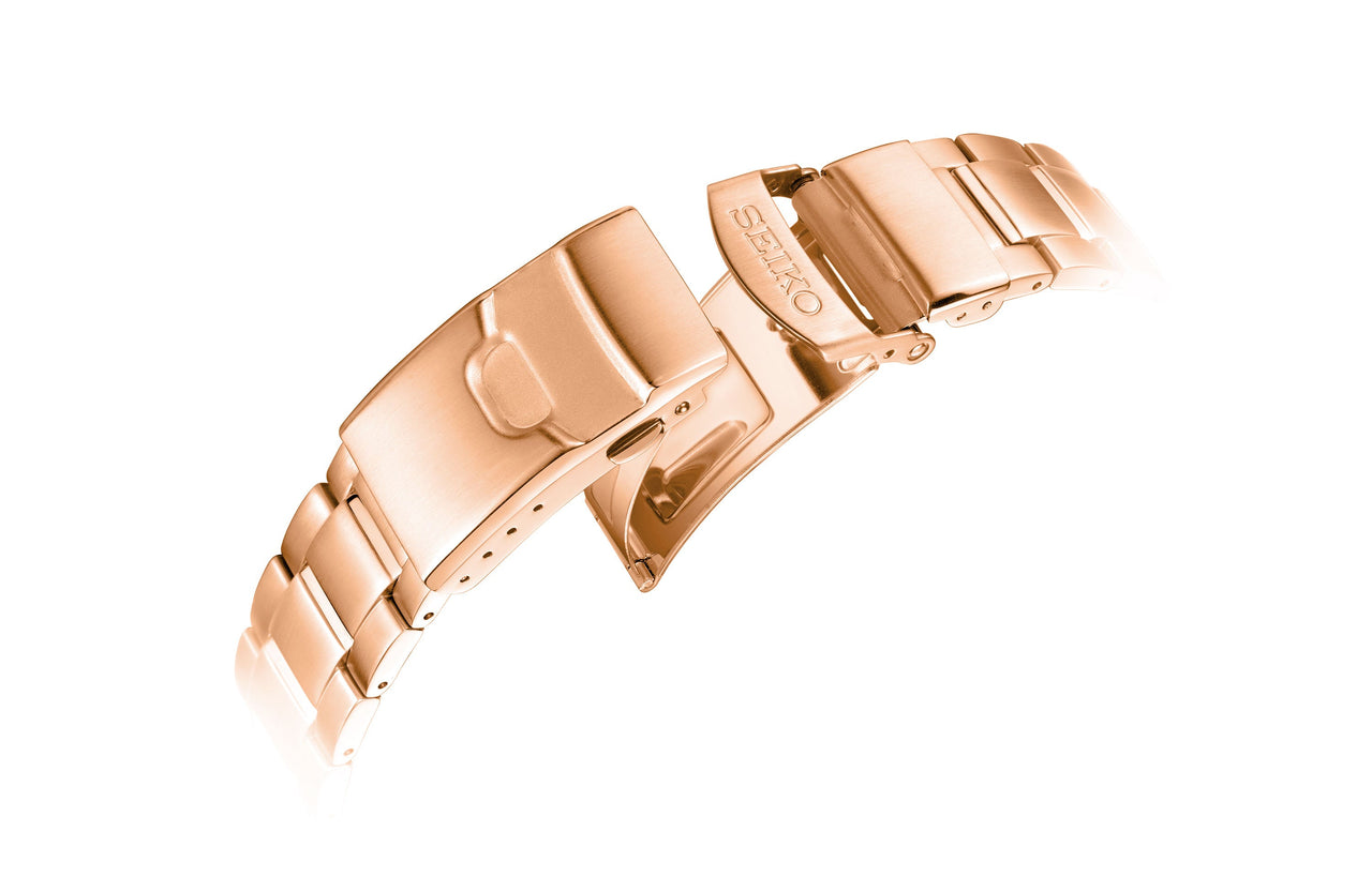 Men's SEIKO No. 5 Series Metallic Steel strip Mechanical Rose Gold Color SRPE72K1
