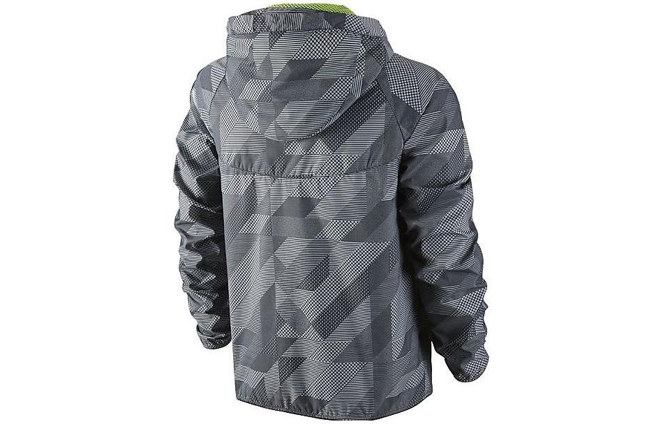 Nike Splicing Chest Brand Logo Geometry Pattern Printing hooded track Jacket Gray 687564-012