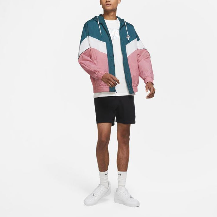 Nike Casual Sports Colorblock hooded Woven Jacket Pink DC0502-375