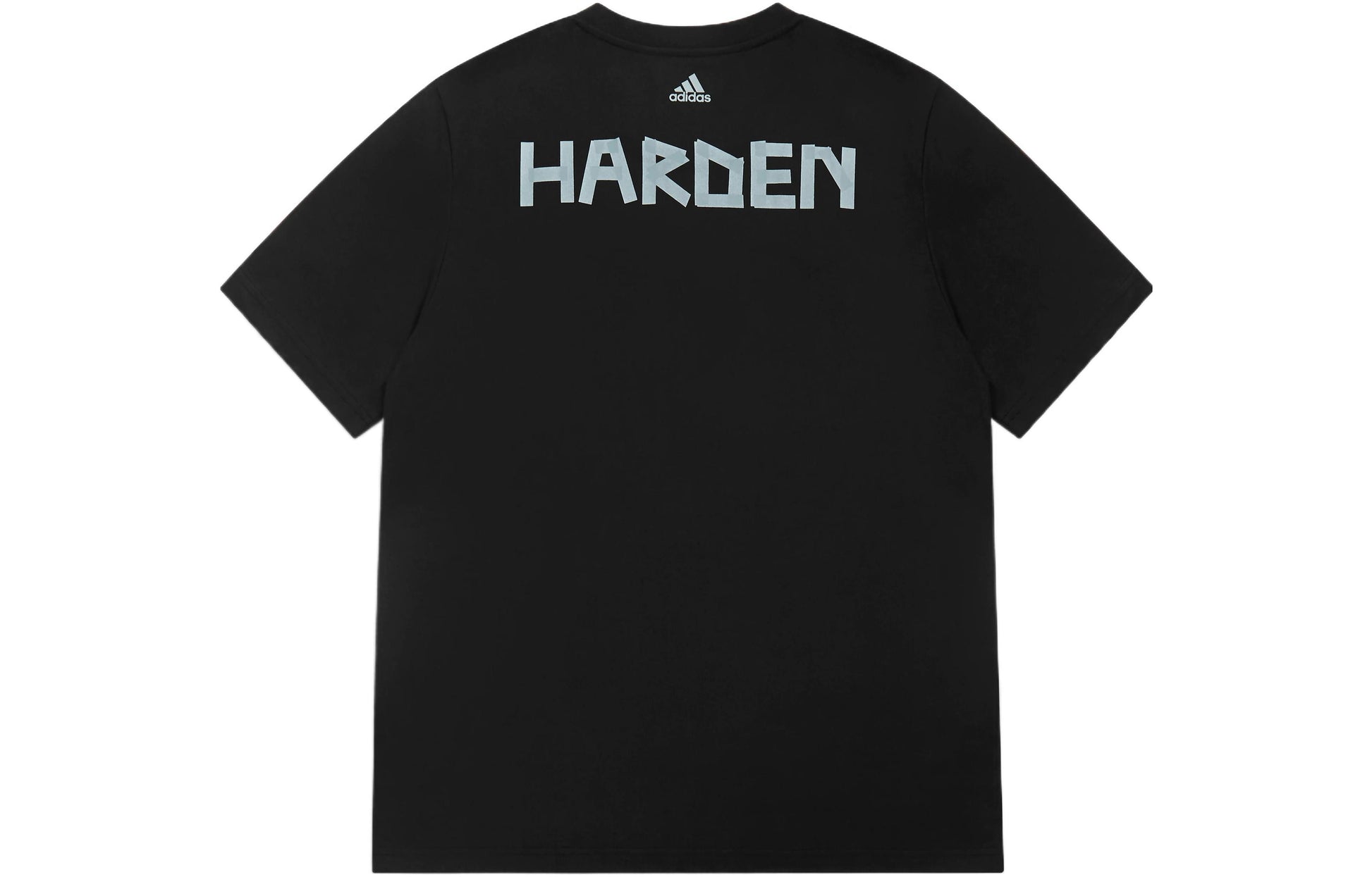 Men's adidas James Harden Character Painting Alphabet Printing Basketball Sports Short Sleeve Black T-Shirt HE0469