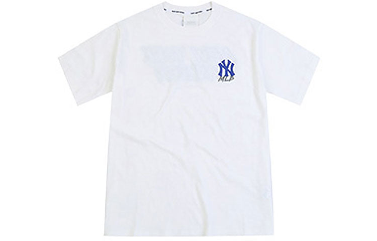 MLB Popcorn Series New York Yankees Basic Printing Round Neck Short Sleeve Unisex White 31TSSC931-50W