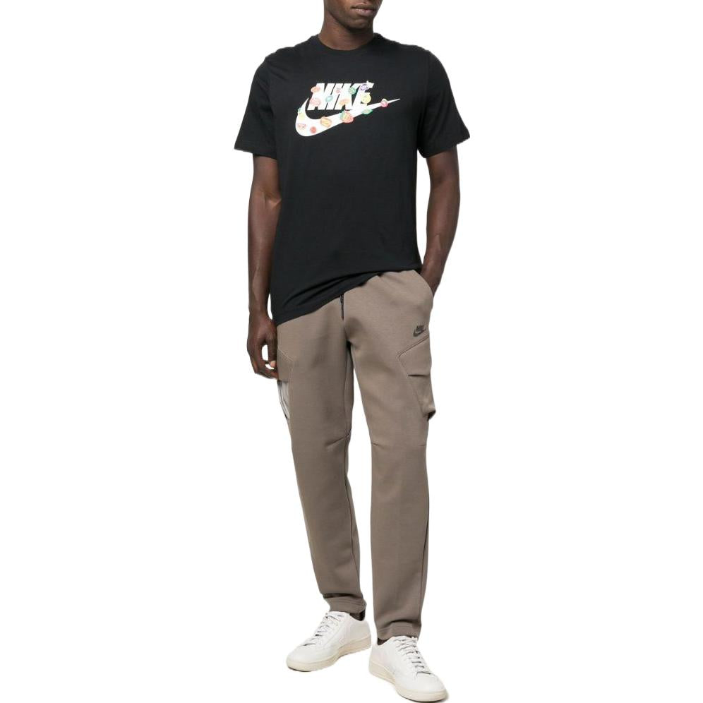 Men's Nike Solid Color Logo Embroidered Drawstring Lacing Cargo Sweatpants Brown DV0540-040