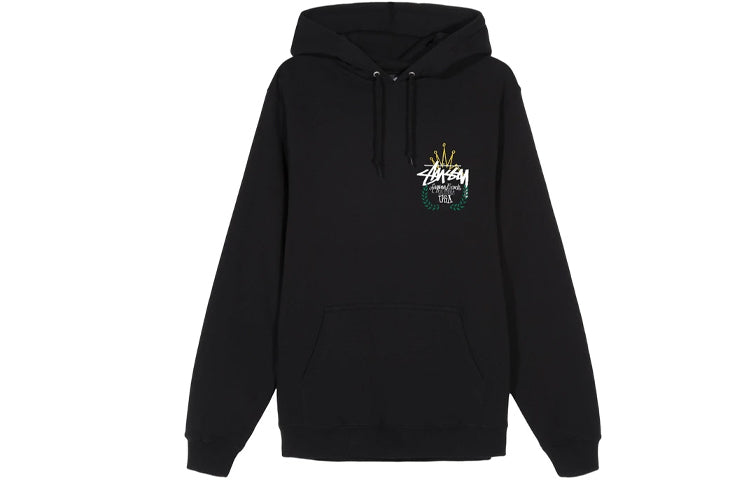 Stussy Lb Wreath Hood Usa Printing Logo Unisex Black 3923617
