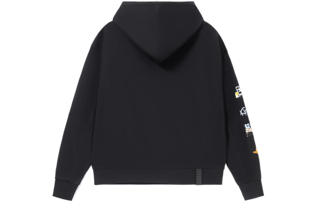 Li-Ning Skateboard Series Funny Pattern Printing Loose Pullover Hoodie 'Black White' AWDS177-4