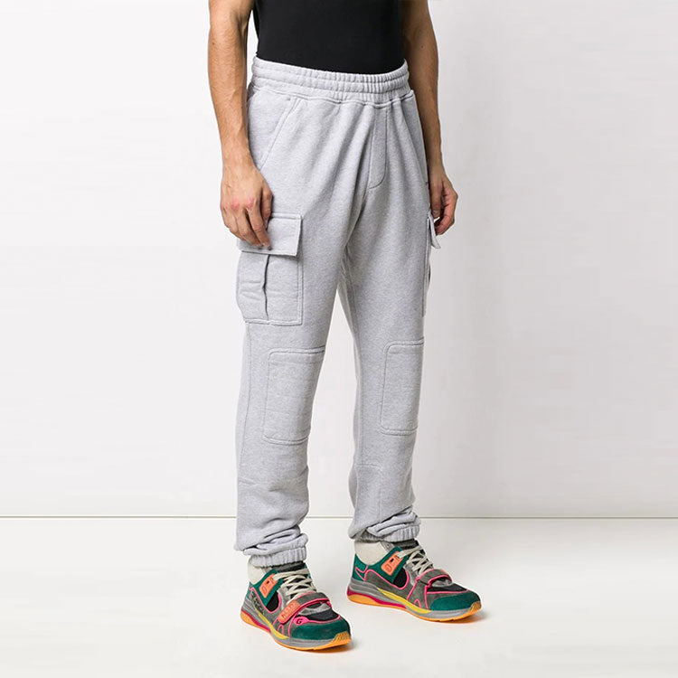 Men's Off-White FW21 Cargo Pocket Sports Pants/Trousers/Joggers Gray OMCH017S20D250180710