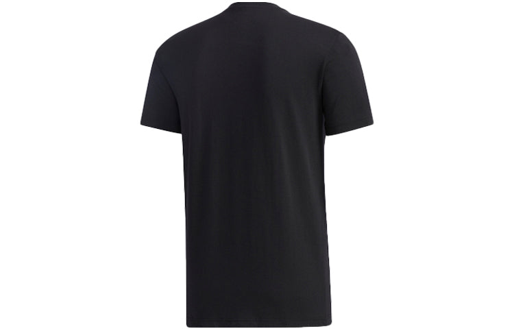 adidas neo M Gk Tee2 Round Neck Athleisure Casual Sports Short Sleeve Black GK6141