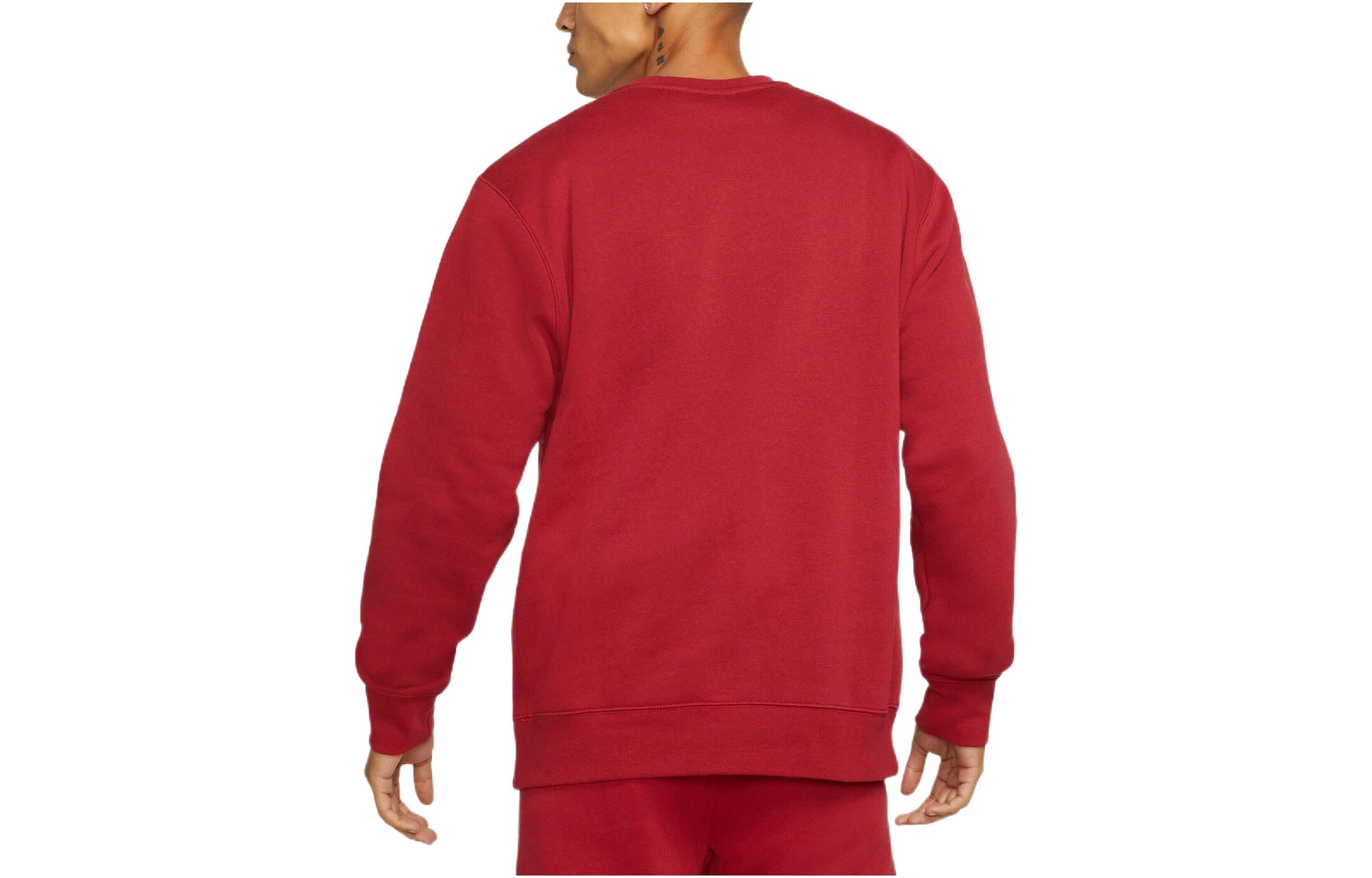 Nike Sportswear Club Solid Color Logo Embroidered Round Neck Long Sleeves Red BV2662-690