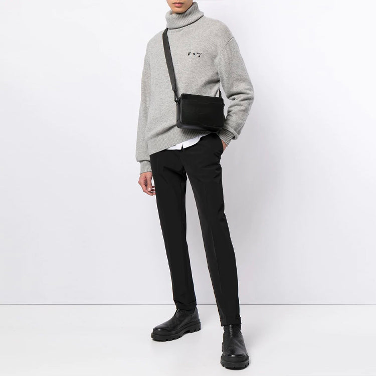 Off-White Unisex SS21 Logo Embroidery Sweater Gray OMHF018F20KNI0010910