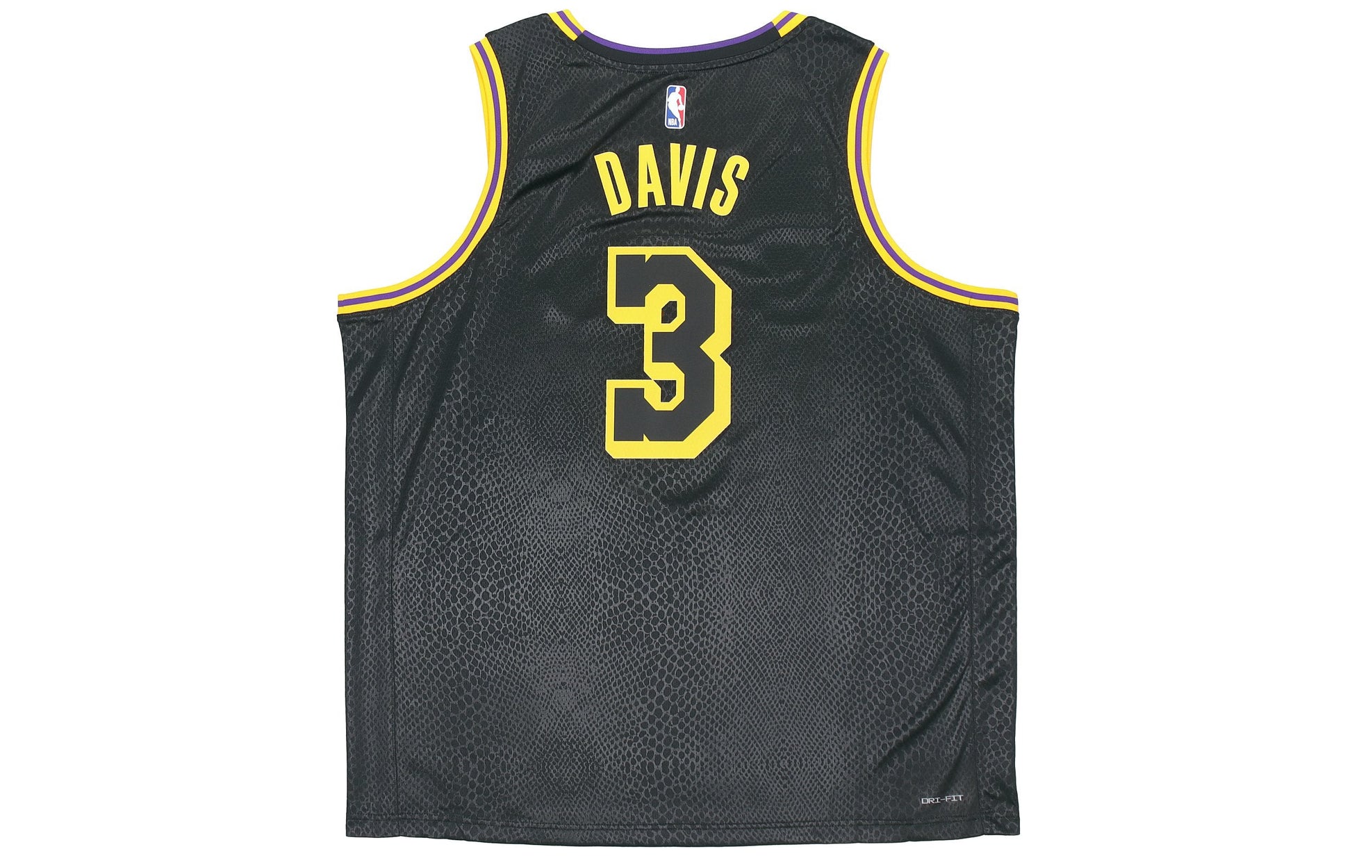 Men's Nike SW Fan Edition Lakers Davis No. 3 Casual Sports Basketball Jersey/Vest Black DJ1433-010