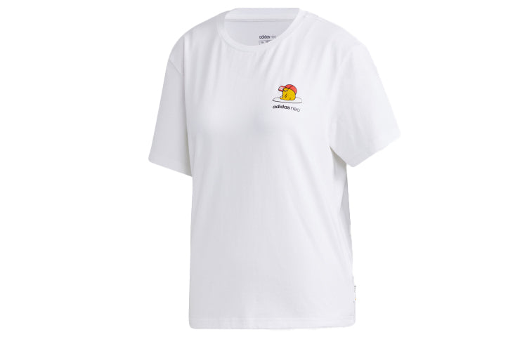(WMNS) adidas neo GDTM BF TEE Yellow Crossover Sports Short Sleeve White GL7231