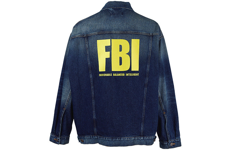 Balenciaga FBI Denim Jacket 'Blue' 681690TJW754021