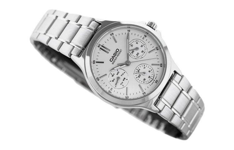 CASIO Waterproof Stainless Steel Strap Quartz White Analog LTP-V300D-7A