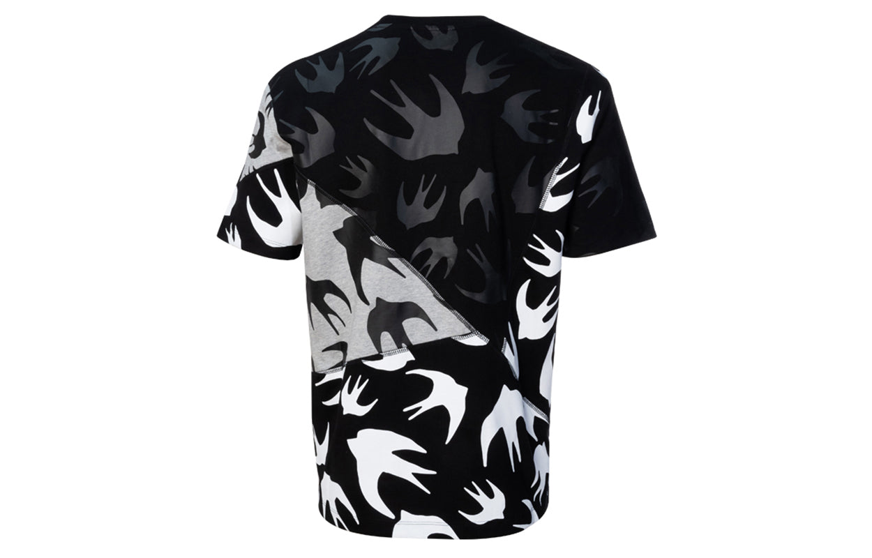 Men's McQ Alexander McQueen Swallow Pattern Round Neck Short Sleeve Colorblock 477018-RPT50-1073