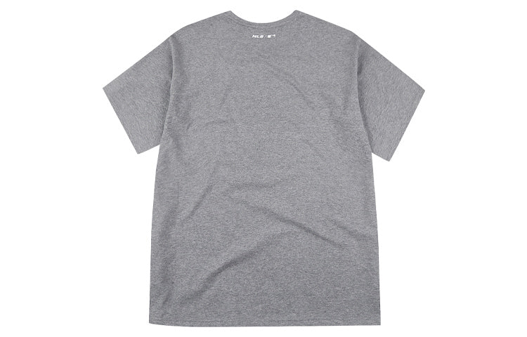 MLB Cartoon Series Detroit Tigers Printing Athleisure Casual Sports Round Neck Loose Short Sleeve Unisex Gray 31TSTL931-46M