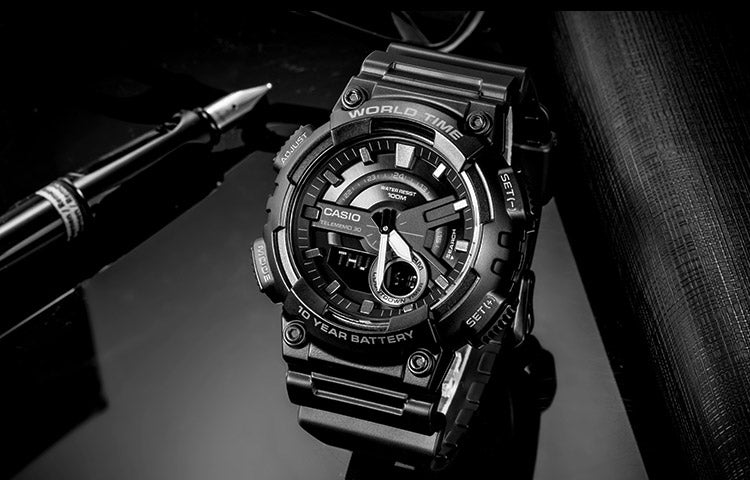 CASIO G Shock Quartz Sports Mens Black Analog AEQ-110W-1B