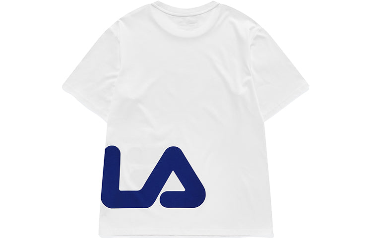 Men's FILA FUSION Contrasting Colors Logo Round Neck Sports Short Sleeve White T11M122114A-WT