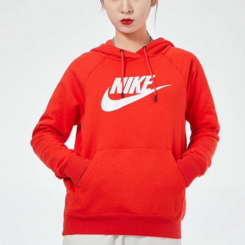 (WMNS) Nike Sportswear Logo Hoodie 'Red' BV4127-675