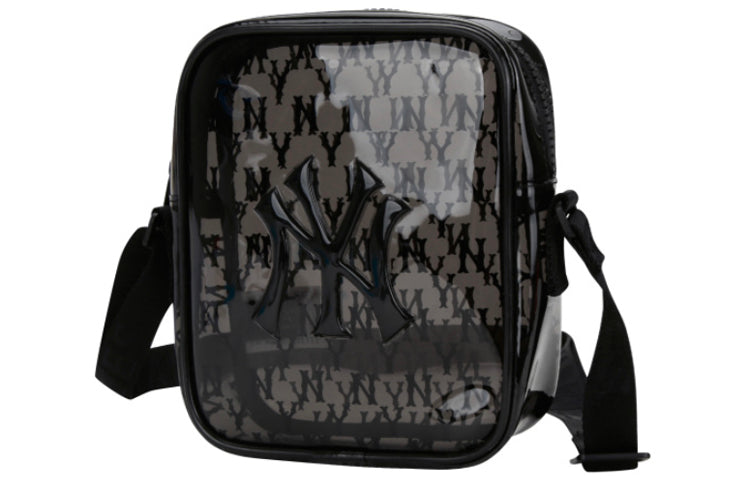 MLB Monogram Series NY New York Yankees PVC Messenger Bag Black 32BGDB011-50L
