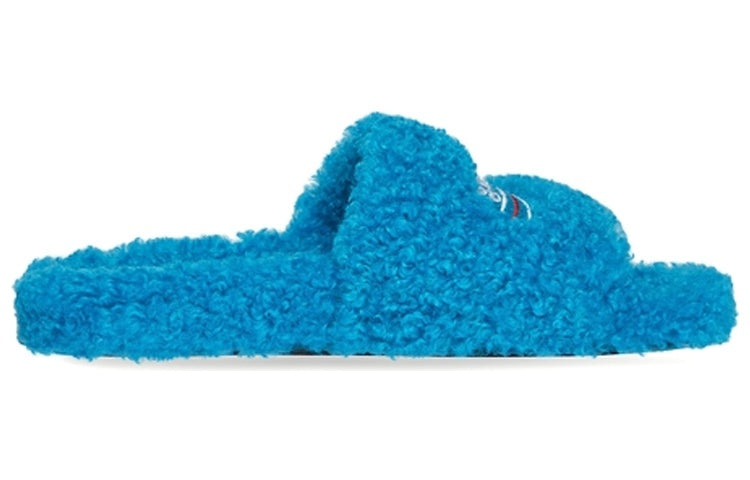 Balenciaga Furry Slides 'Sky Blue' 654747W2DO14296