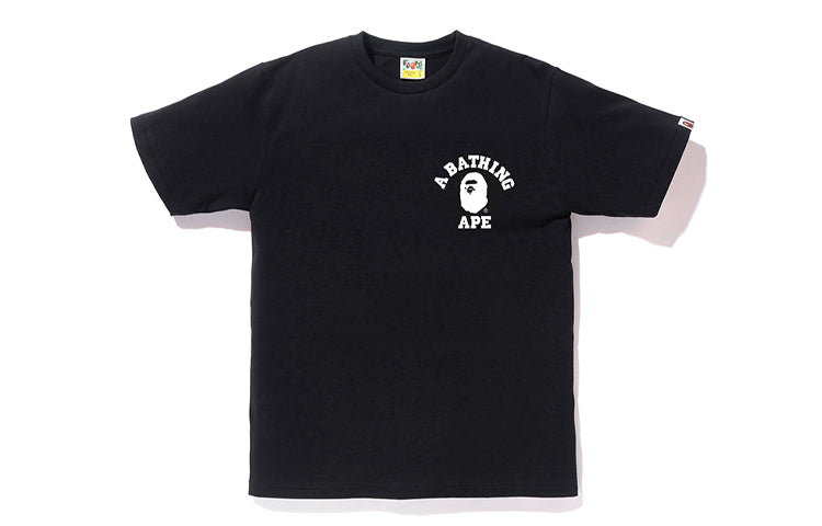 Men's BAPE Back Alphabet Printing Short Sleeve Black 0ZXTEM110035E