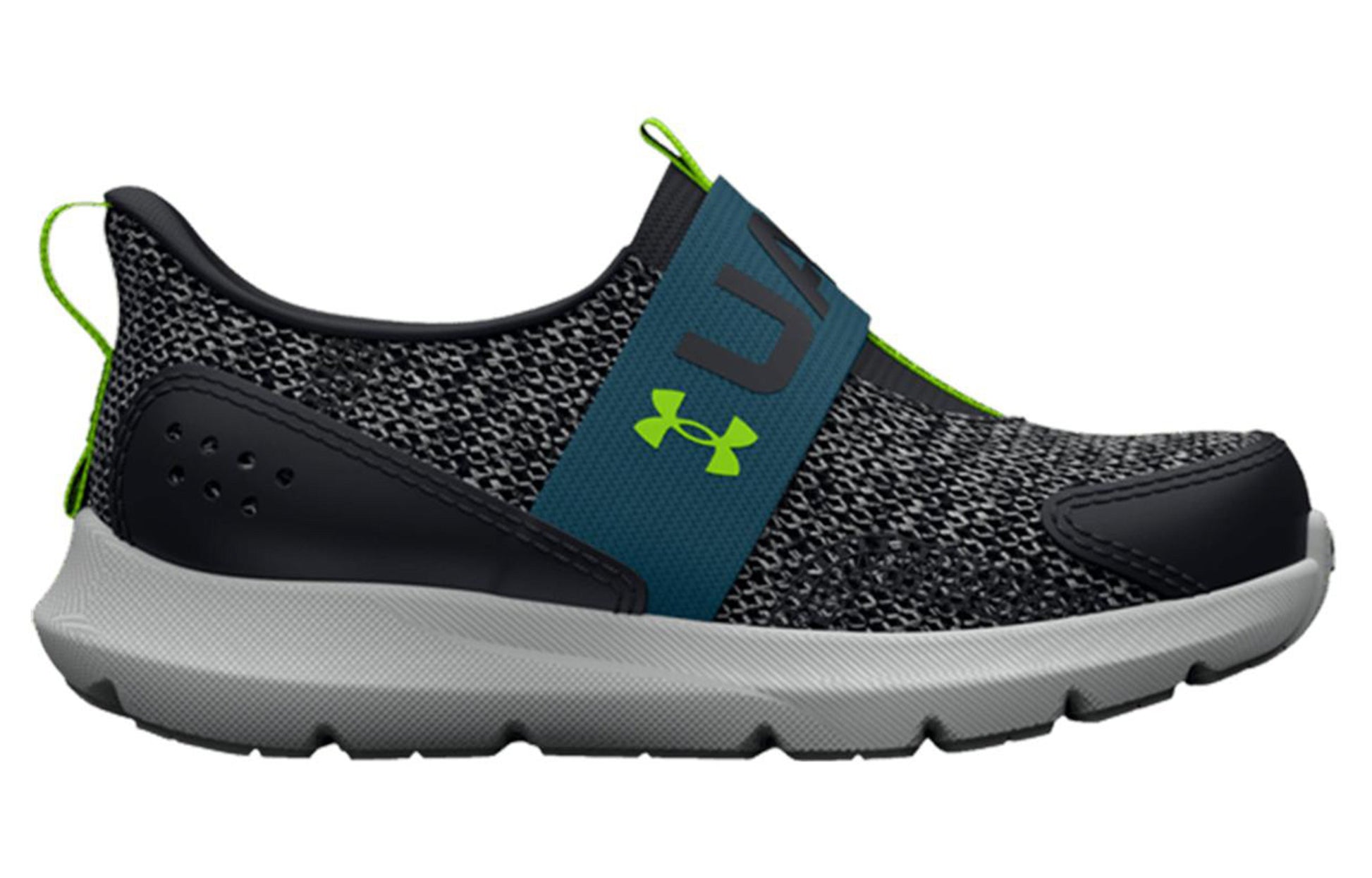 (TD) Under Armour Surge 3 Slip 'Black Static Blue' 3026530-002
