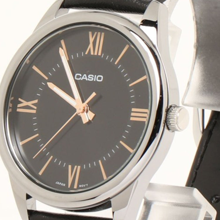 CASIO DRESS Series Vintage Business Fashion Belt Men s Mens Black Analog MTP-V005L-1B5