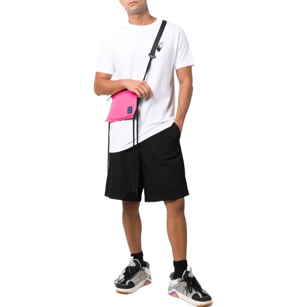 Men's Off-White SS22 Solid Color Chest Logo Printing Short Sleeve Version White T-Shirt OMAA027F21JER01301100110
