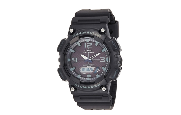 CASIO Waterproof Sports Solar Powered Mens Black Analog/Digital Combo AQ-S810W-1A2